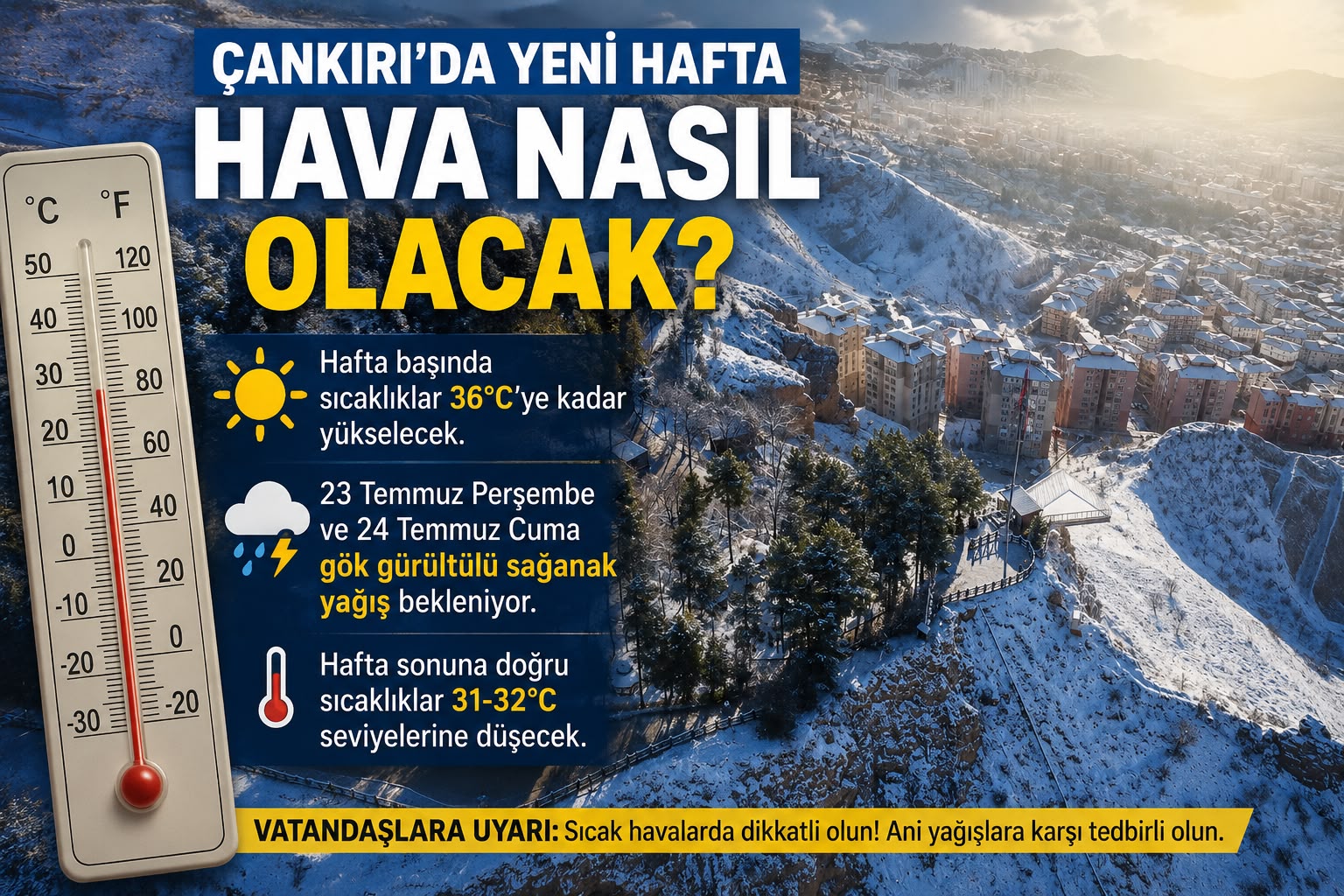 Çankırı'da Sıcak Hava Etkisini Sürdürüyor: Hafta Sonuna Doğru Yağış Bekleniyor