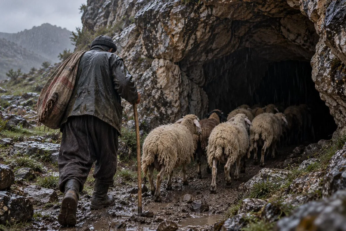 Koyun otlatırken sığındığı mağarada 7 kilogram altın buldu
