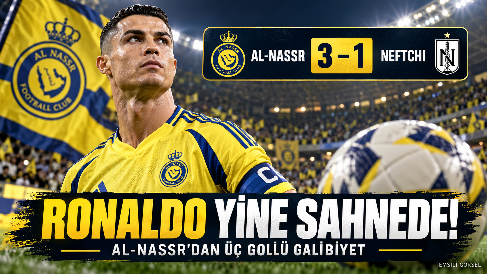 Bir saat beklediler, üç golle kazandılar! Ronaldo yine sahnede