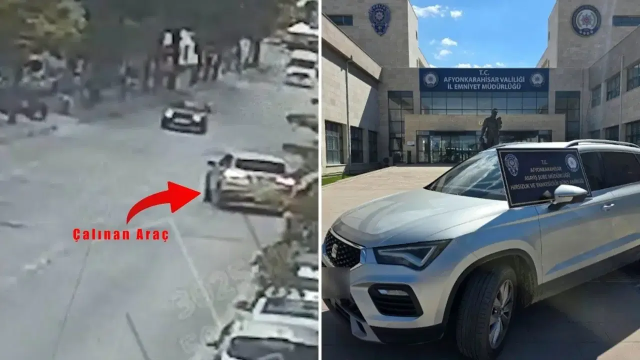 Afyonkarahisar'da 2 milyon TL değerindeki aracı çalan şüpheli 3 saatte yakalandı