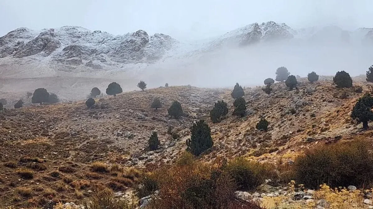 Antalya'nın yükseklerinde mevsimin ilk karı düştü