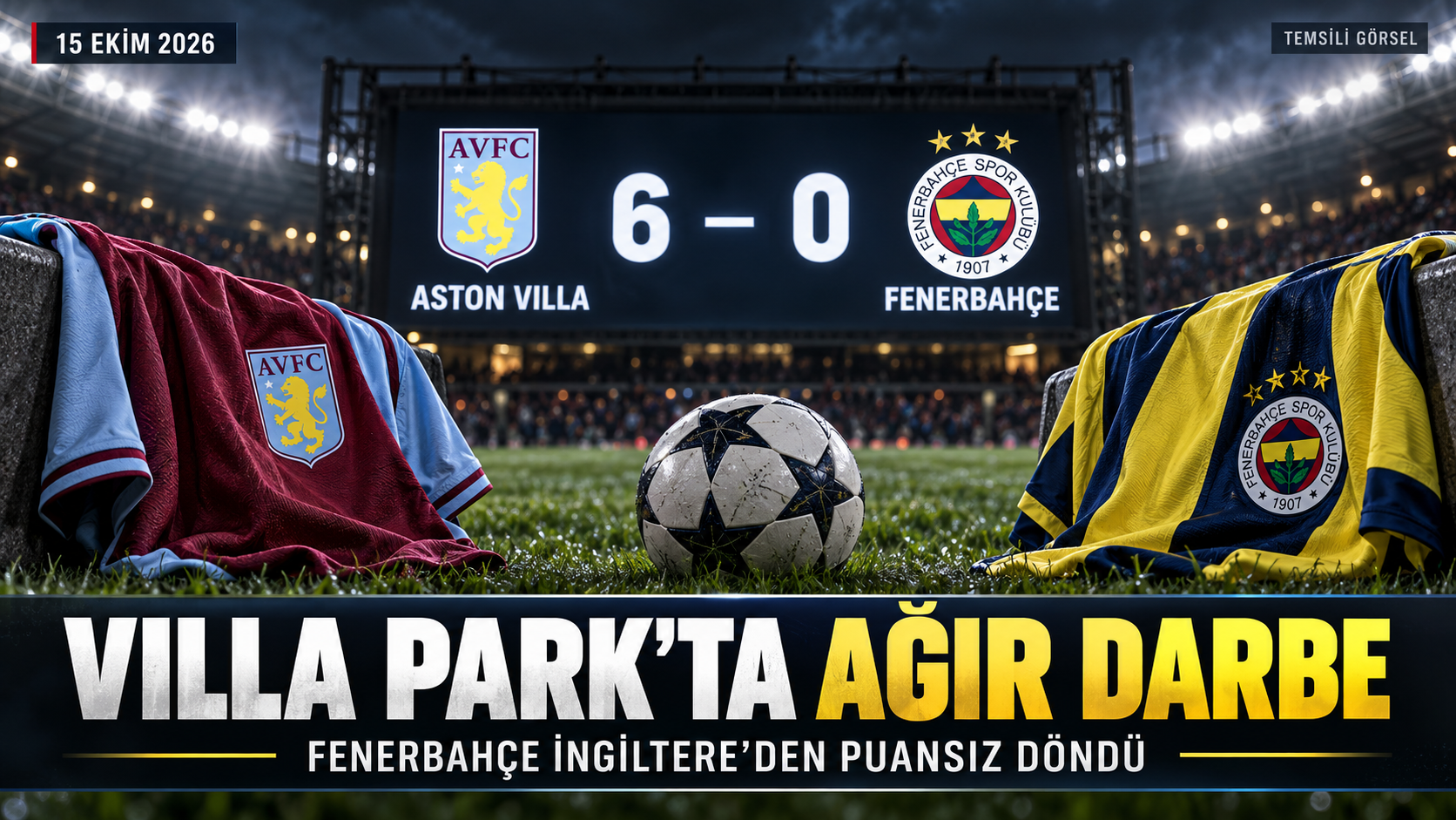 Fenerbahçe’ye Villa Park’ta ağır darbe! İngiltere gecesi 6-0 bitti
