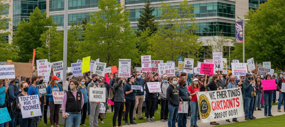 Microsoft Çalışanları ve Aktivistlerden Washington'da Protesto: Şeffaflık Çağrısı