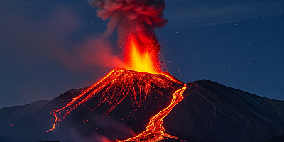 Etna Yanardağı’nda Patlama ve Lav Akışı Sürüyor